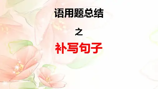 2021届高考语文语言文字运用  补写句子总结、压缩语句 课件(31张PPT)