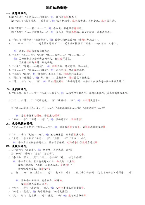 固定句式翻译方法[摘要]