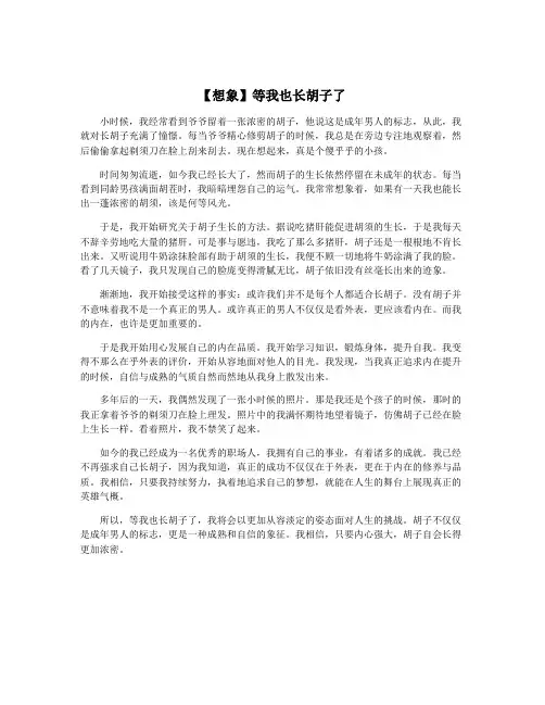 【想象】等我也长胡子了