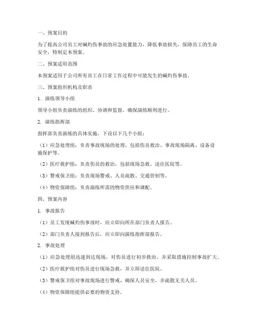 碱灼伤应急演练预案