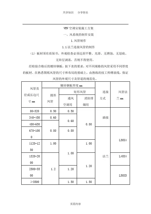 VRV空调施工方案(全)