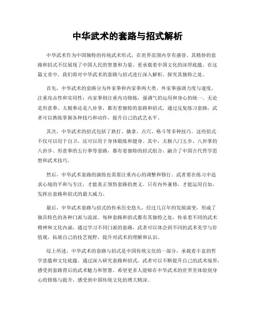 中华武术的套路与招式解析