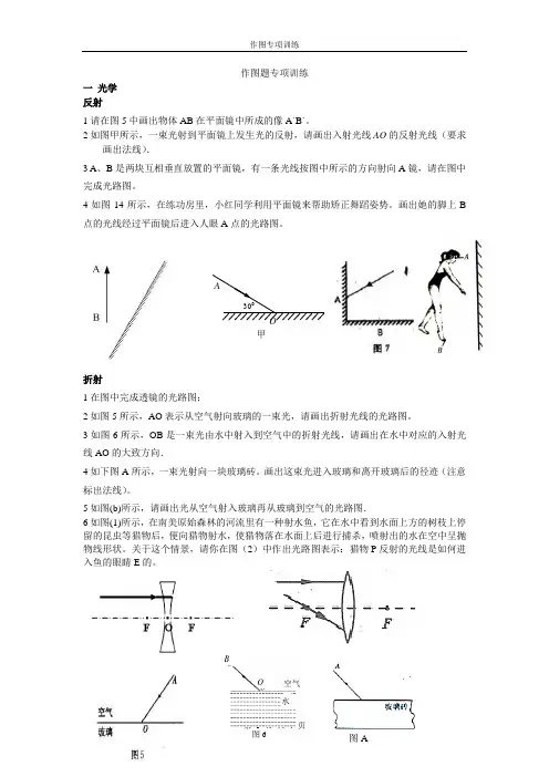 中考作图题专项训练