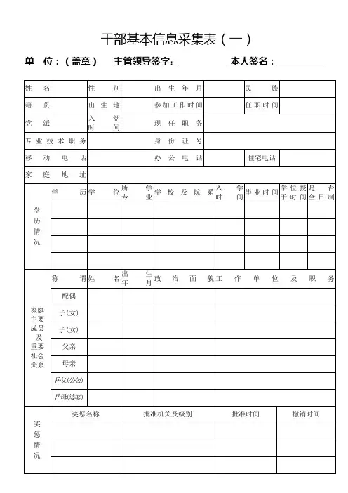 干部信息采集表