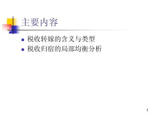 财政学课件13税收的转嫁与归宿