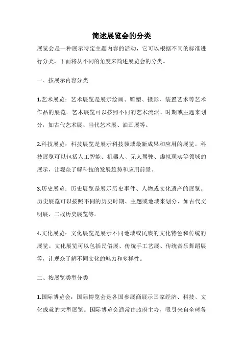 简述展览会的分类