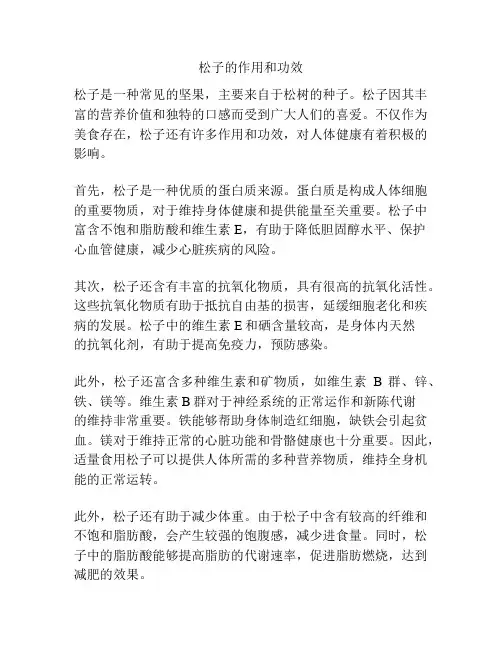 松子的作用和功效