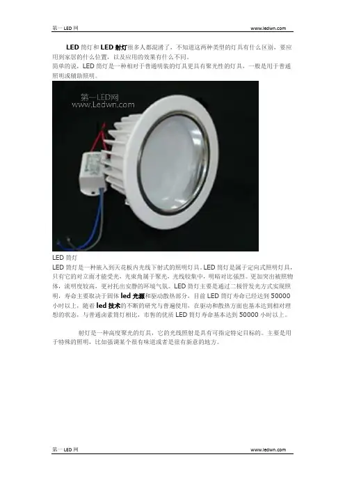LED筒灯和LED射灯的区别
