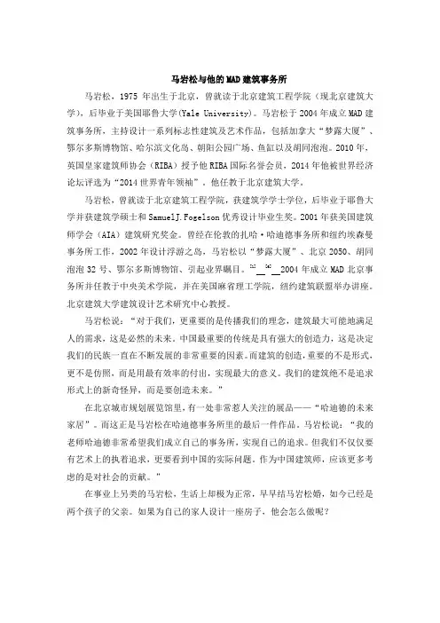 马岩松与他的MAD建筑事务所