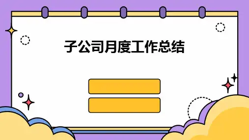 子公司月度工作总结PPT