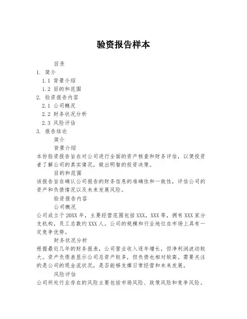 验资报告样本