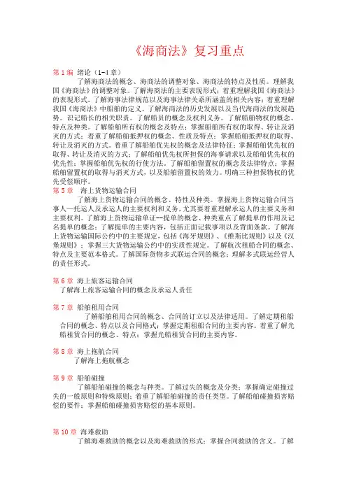 海商法复习重点