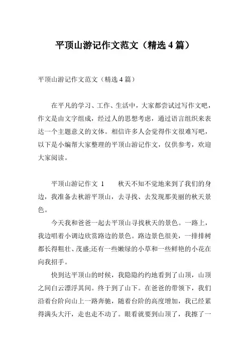 平顶山游记作文范文(精选4篇)