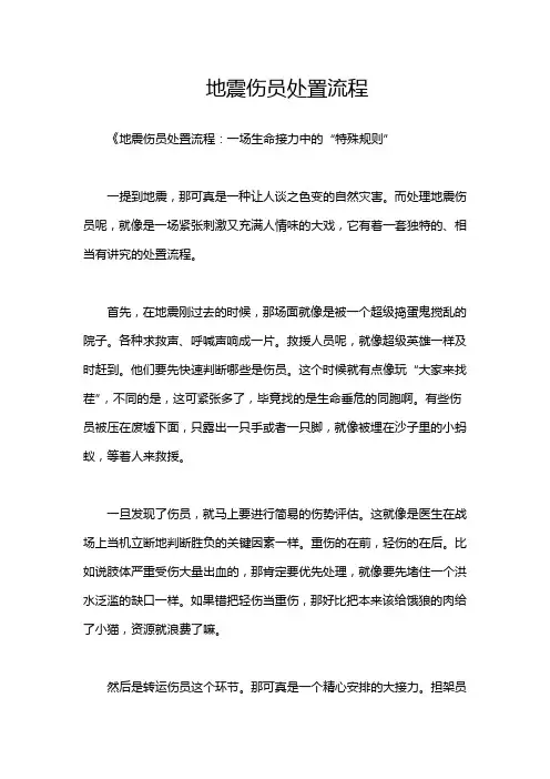 地震伤员处置流程
