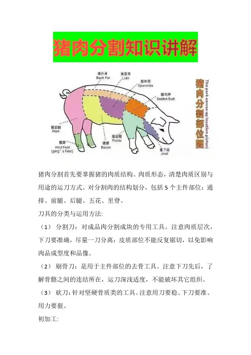 猪肉分割知识讲解