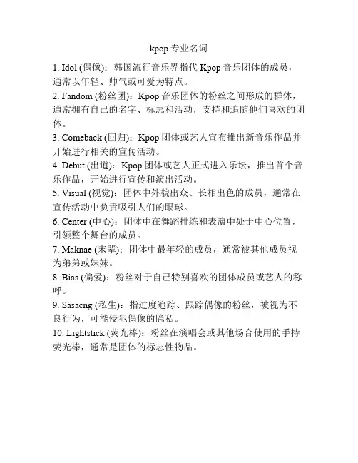 kpop专业名词