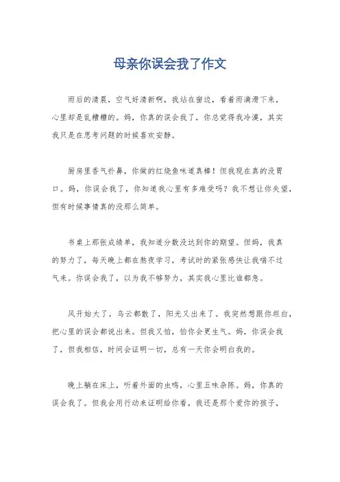 母亲你误会我了作文