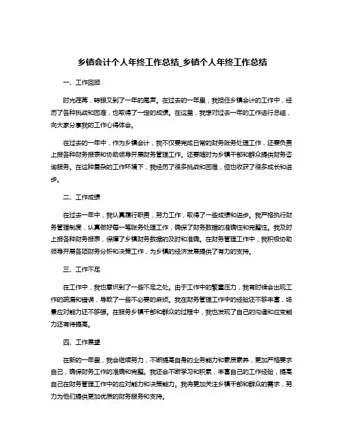 乡镇会计个人年终工作总结_乡镇个人年终工作总结