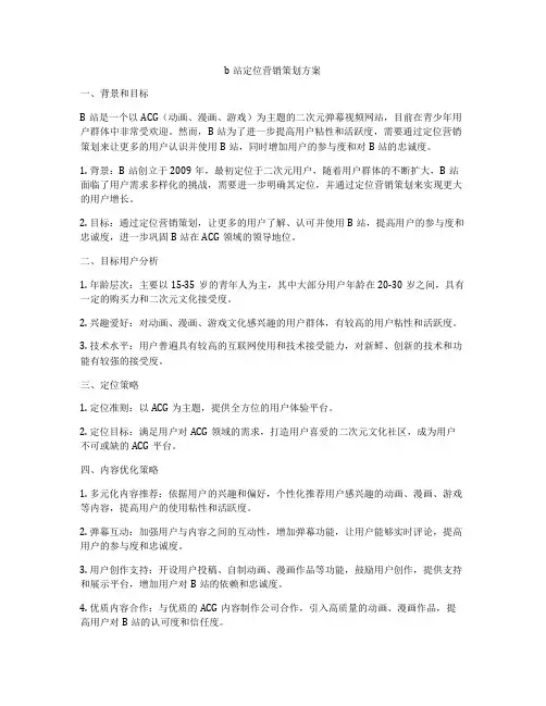 b站定位营销策划方案