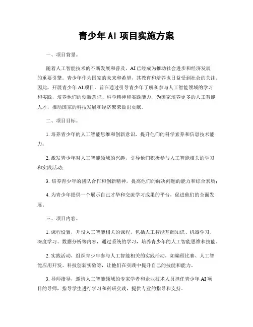 青少年AI项目实施方案