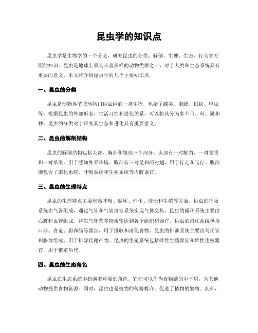 昆虫学的知识点