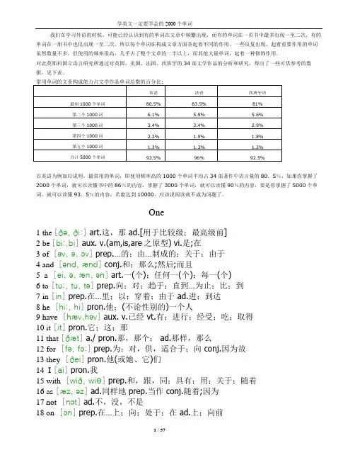 常用2000英语单词