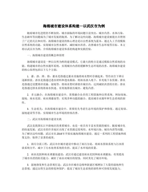 海绵城市建设体系构建—以武汉市为例