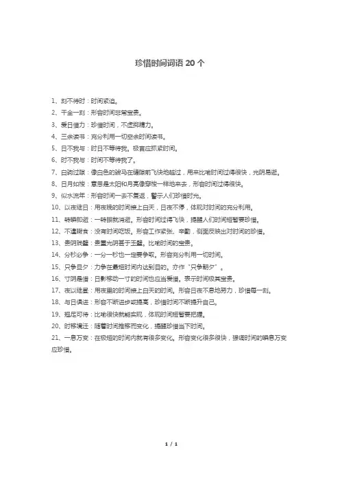 珍惜时间词语20个