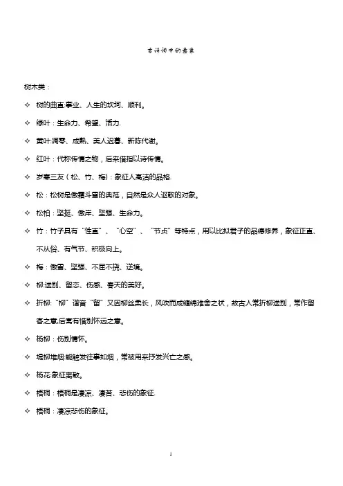 古诗词中的意象分析大全