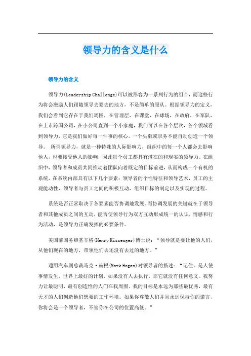 领导力的含义是什么