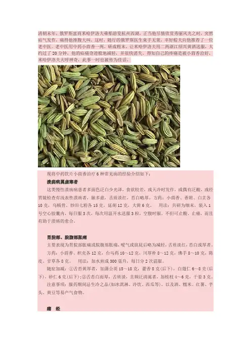 中药饮片小茴香治哪些病