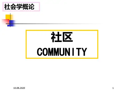 第六章 社区(幻灯片)讲解PPT课件