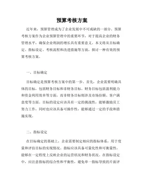 预算考核方案