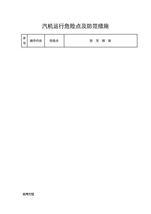 汽机运行危险点及防范措施