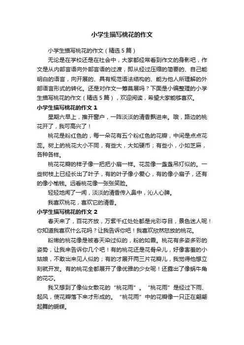 小学生描写桃花的作文（精选5篇）