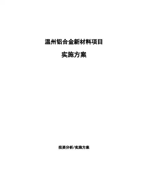 温州铝合金新材料项目实施方案