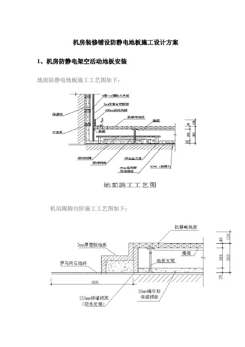 机房装修铺设防静电地板施工设计方案