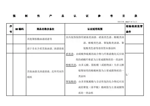 强制性产品认证参考目录 