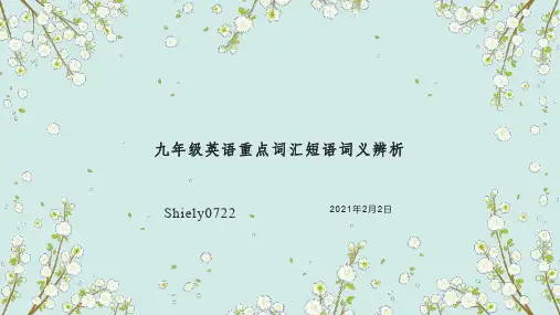 九年级英语重点词汇短语词义辨析归纳(全一册)