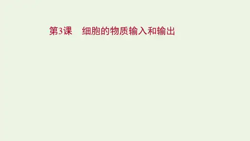 高考生物一轮复习第二单元细胞的基本结构与物质运输第3课细胞的物质输入和输出课件苏教版