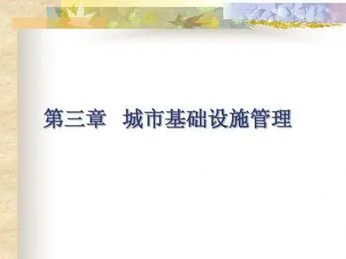 第三讲 城市基础设施管理