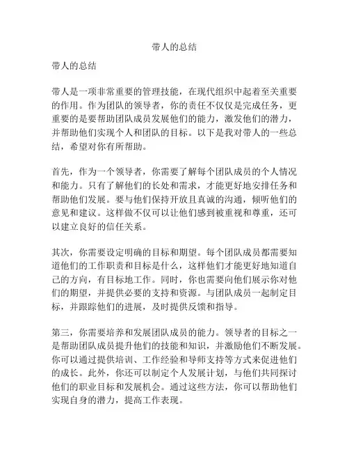 带人的总结