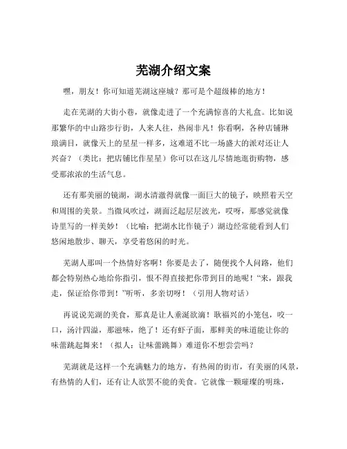 芜湖介绍文案