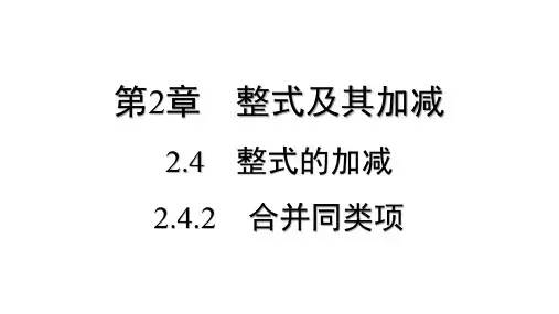 2.4.2 合并同类项+++课件+2024—2025学年华东师大版数学七年级上册