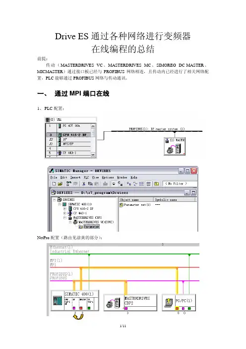 Drive ES通过各种网络进行变频器在线编程的总结