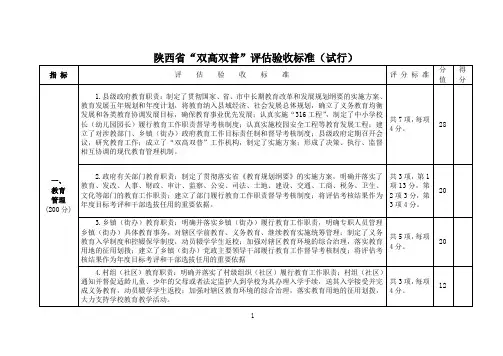 陕西双高双普标准(试行)