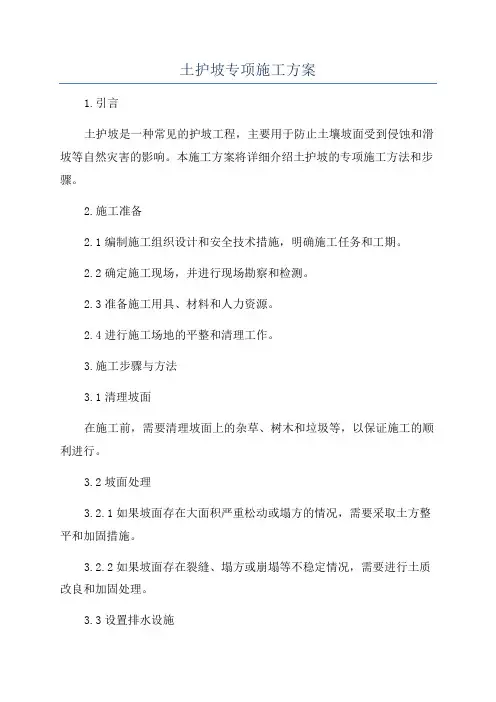 土护坡专项施工方案