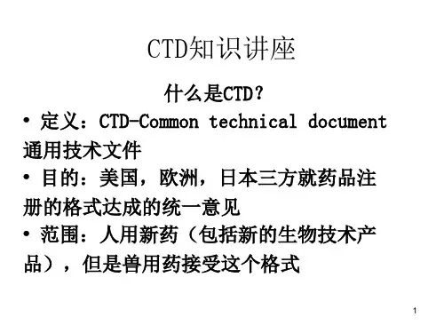 CTD知识讲座(定稿)PPT参考幻灯片