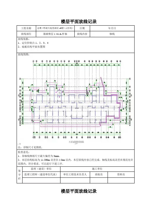 4楼层平面放线