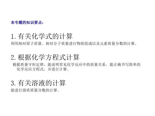 【初中化学】中考化学计算题PPT课件 人教版